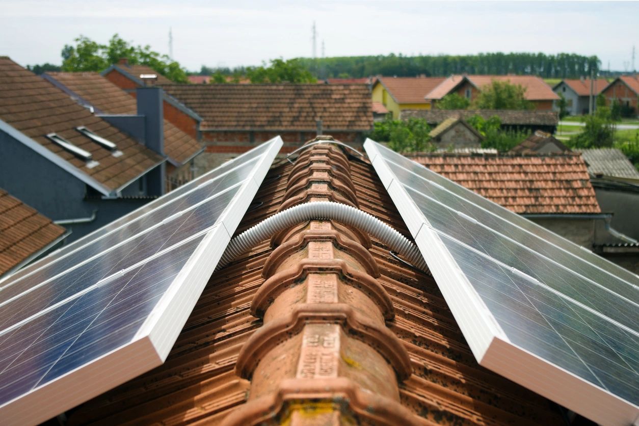 A roof full of solar panels